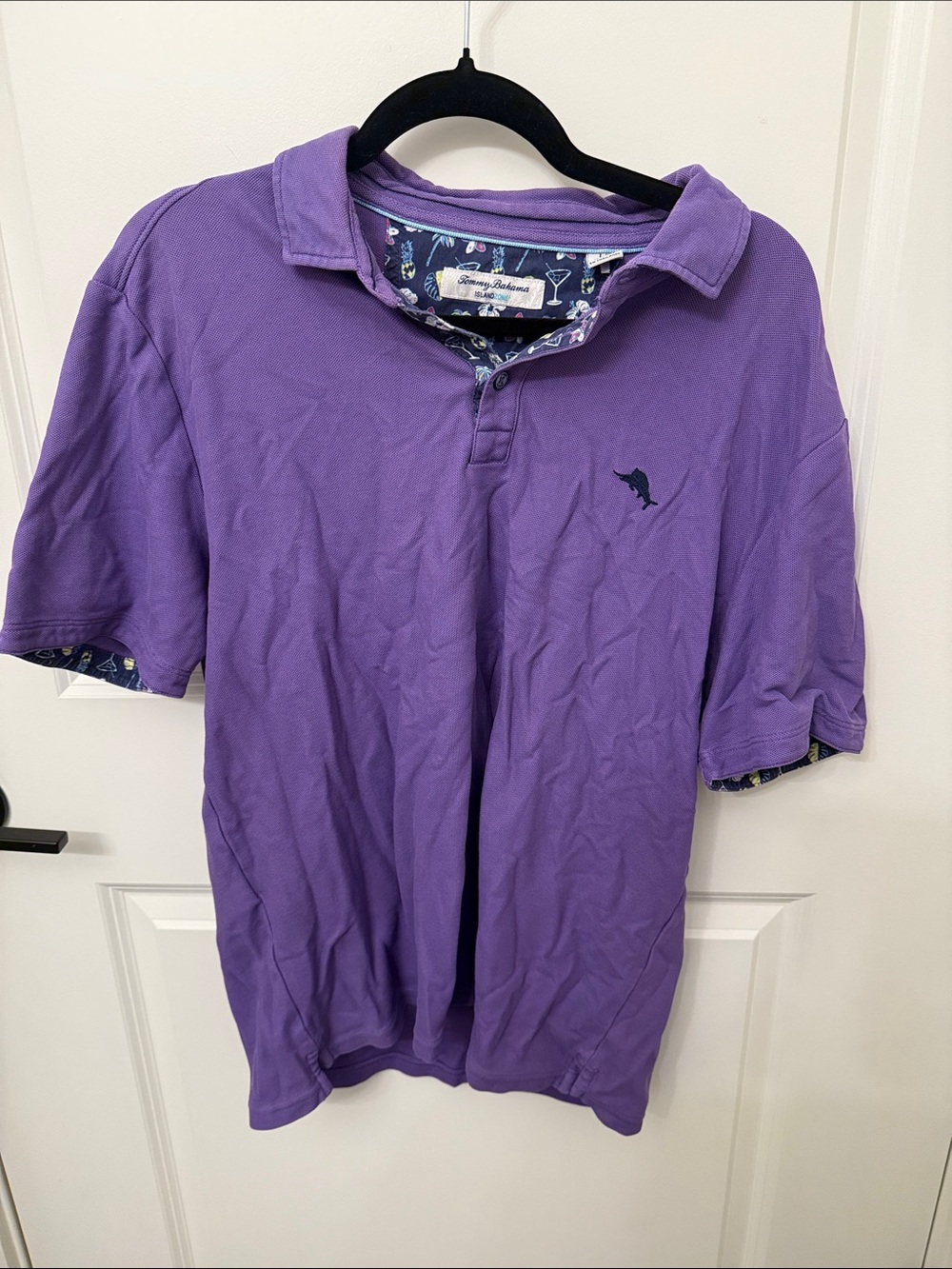 Tommy Bahama Violet Short-Sleeve Polo with Contrast Trim